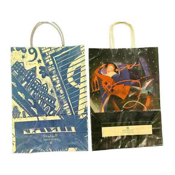 2 VTG RETRO Bloomingdales Paper SHopping Bags Fisher Skater & Shadbolt 89 - Picture 2 of 4